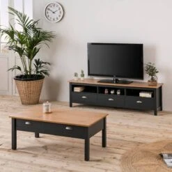 Meuble TV Bora 3 Tiroirs -VIDAXL || Leitmotiv || Emma Soldes Magasin 09233d21bbc044109e9f54dae531095b