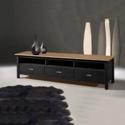 Meuble TV Bora 3 Tiroirs -VIDAXL || Leitmotiv || Emma Soldes Magasin 093382630d834549abf9c0ac45c410da