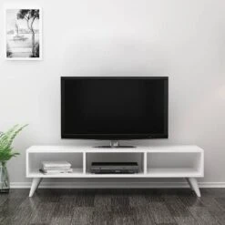 Meuble TV Aaskov Blanc -VIDAXL || Leitmotiv || Emma Soldes Magasin 09d4de9a453c4a648421bc6c11d9fce9