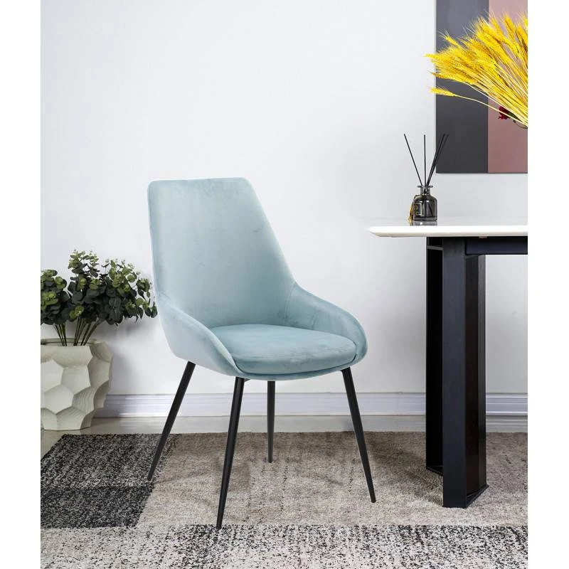 2 Chaises En Velours Bleu - JAZZY 4 2 Chaises En Velours Bleu - JAZZY – Image 2