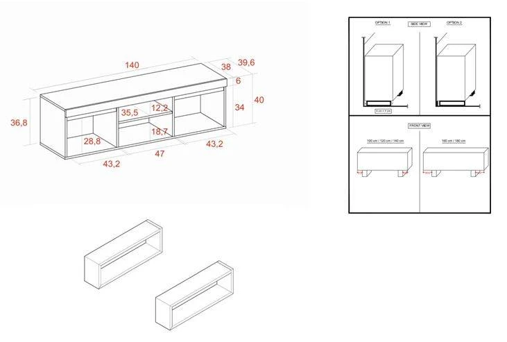 Meuble TV NATURALE 140x40x53cm 5 Meuble TV NATURALE 140x40x53cm – Image 3