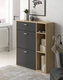 Set Buffet-Meuble Chaussures Chêne/Gris -VIDAXL || Leitmotiv || Emma Soldes Magasin 0e72eb4e68b14bc39f8714be19e096d7
