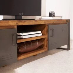 Meuble TV MANCHESTER 2 Rangements Milieu -VIDAXL || Leitmotiv || Emma Soldes Magasin 1000008809 220630 022 MOOD DETAILS P000000001000008809 mood