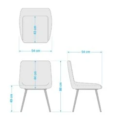Chaises Capitonnées Midge (lot De 2) 35 Chaises Capitonnées Midge (lot De 2) -VIDAXL || Leitmotiv || Emma Soldes Magasin 1000125113 201013 14335600067 SKETCH DETAILS P000000001000125113 sketch