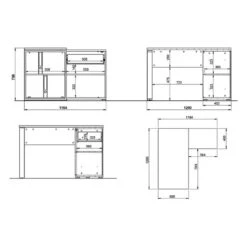 Ensemble De Bureau Lioni I (3 éléments) -VIDAXL || Leitmotiv || Emma Soldes Magasin 1000191082 191016 08103900098 SKETCH DETAILS P000000001000191082 sketch