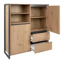 Buffet Haut 2 Portes 2 Tiroirs Denver -VIDAXL || Leitmotiv || Emma Soldes Magasin 1000214506 200608 14182400171 DETAILS P000000001000214506