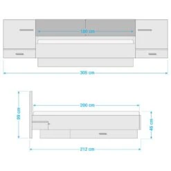 Lit Et Chevets Barbourville -VIDAXL || Leitmotiv || Emma Soldes Magasin 1000252498 230629 500 SKETCH DETAILS P000000001000252498 sketch