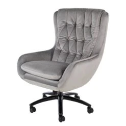 Fauteuil De Bureau Bracon Velours -VIDAXL || Leitmotiv || Emma Soldes Magasin 1000272625 220629 010 IMAGE P000000001000272625