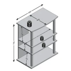 Meuble TV 4 Plateaux Variant -VIDAXL || Leitmotiv || Emma Soldes Magasin 1000273764 210615 13344300133 SKETCH DETAILS P000000001000273764 sketch