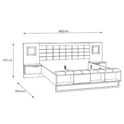 Lit Et Chevets Morten (3 éléments) -VIDAXL || Leitmotiv || Emma Soldes Magasin 1000325002 220203 150516000500 SKETCH DETAILS P000000001000325002 sketch