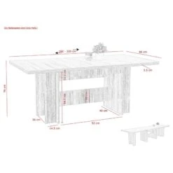Salle à Manger Varika (11 éléments) 34 Salle à Manger Varika (11 éléments) -VIDAXL || Leitmotiv || Emma Soldes Magasin 1000343891 220407 500 SKETCH DETAILS P000000001000343891 sketch