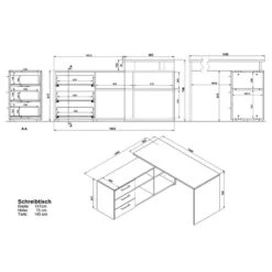 Ensemble De Bureau GW-Pasadena VII 20 Ensemble De Bureau GW-Pasadena VII -VIDAXL || Leitmotiv || Emma Soldes Magasin 1000363842 220722 500 SKETCH DETAILS P000000001000363842 sketch