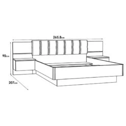 Lit Et Chevets Royger -VIDAXL || Leitmotiv || Emma Soldes Magasin 1000366181 220913 500 SKETCH DETAILS P000000001000366181 sketch