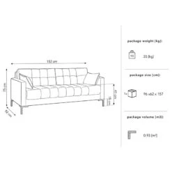 Canapé 2 Places Costellio -VIDAXL || Leitmotiv || Emma Soldes Magasin 1000377852 230324 500 SKETCH DETAILS P000000001000377852 sketch