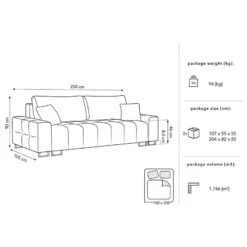 Canapé Convertible Kiera 37 Canapé Convertible Kiera -VIDAXL || Leitmotiv || Emma Soldes Magasin 1000377941 230324 500 SKETCH DETAILS P000000001000377941 sketch