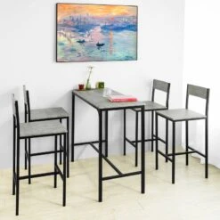 Table + 4 X Tabourets De Bar OGT14-HG -VIDAXL || Leitmotiv || Emma Soldes Magasin 17baf023c34a45b7b4d1138df9358711