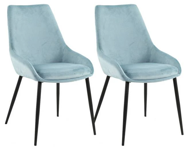 2 Chaises En Velours Bleu - JAZZY 3 2 Chaises En Velours Bleu - JAZZY