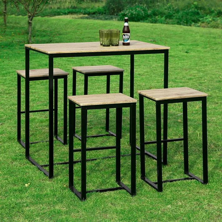 Table + 4 X Tabourets De Bar OGT15-N 3 Table + 4 X Tabourets De Bar OGT15-N