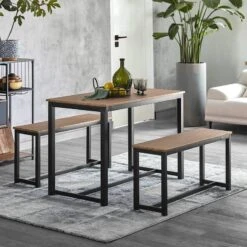 Table à Manger + 2 X Bancs OGT25-N -VIDAXL || Leitmotiv || Emma Soldes Magasin 1d7e1eb6a3cd4dd5932e1c23432282cc