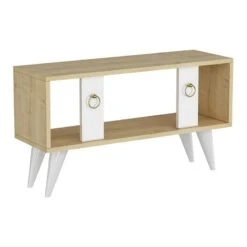 Meuble TV Norsjö Effet Noyer / Blanc -VIDAXL || Leitmotiv || Emma Soldes Magasin 1e66ea775ffc441aa9d7d906b3147f37