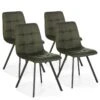 Set De 4 Chaises Mila Tapissées Vert -VIDAXL || Leitmotiv || Emma Soldes Magasin 2069f57c121b44c685afc824b6c017e0