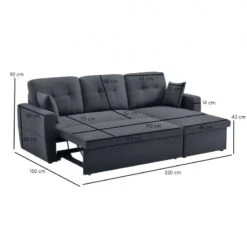 Canapé Angle Droit Convertible 3 Places 11 Canapé Angle Droit Convertible 3 Places -VIDAXL || Leitmotiv || Emma Soldes Magasin 25d9e3a28f5b4cb6b46cacc07c4d60b4