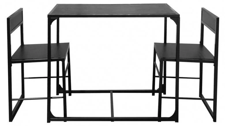 Pack 1 Table 2 Chaises Bois Pieds Métal 2 Pack 1 Table 2 Chaises Bois Pieds Métal