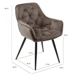 Lot 2 Chaises Velours Pieds Gris - STERN -VIDAXL || Leitmotiv || Emma Soldes Magasin 2e2177cfa2414fa6bcfec699bf44b4a4