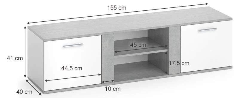 Buffet Bas Novelli Béton/blanc 9 Buffet Bas Novelli Béton/blanc – Image 7