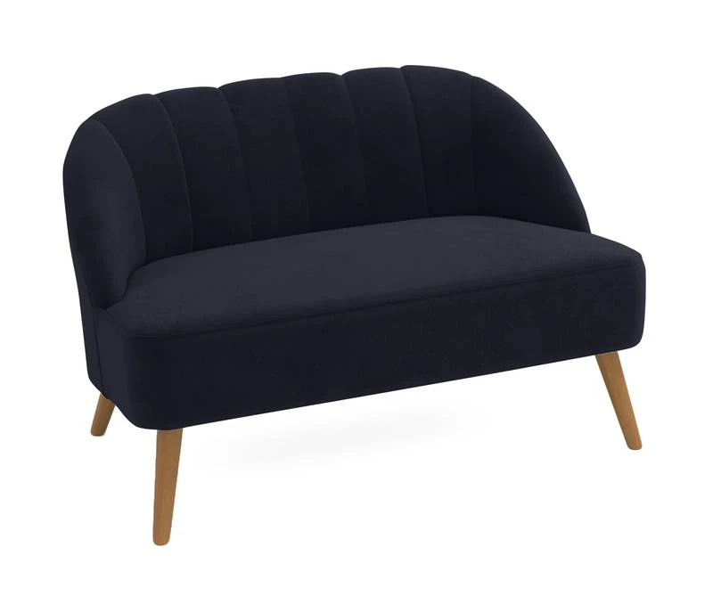 Canapé 2 Places En Velours Bleu Perle 10 Canapé 2 Places En Velours Bleu Perle – Image 8