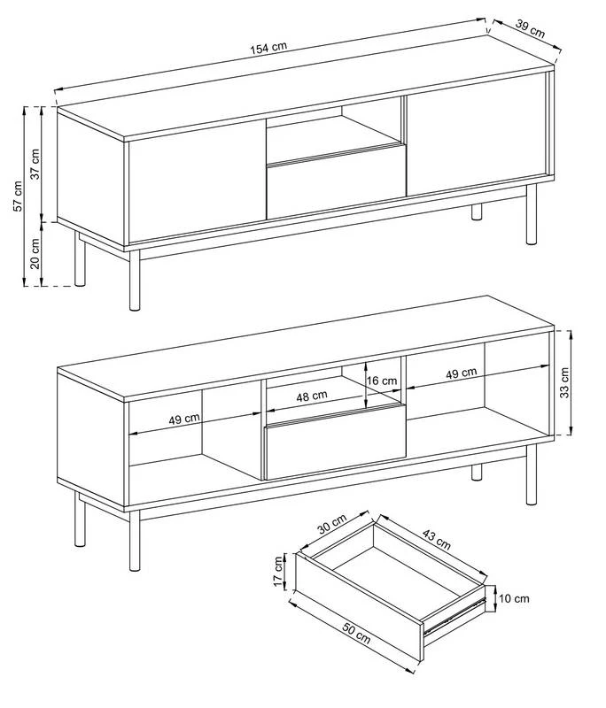 Meuble De Télévision BASIC RTV BRTV154 5 Meuble De Télévision BASIC RTV BRTV154 – Image 3
