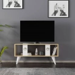 Meuble TV Norsjö Effet Noyer / Blanc -VIDAXL || Leitmotiv || Emma Soldes Magasin 3539cd2a13eb408699481bbf3cea8e4b