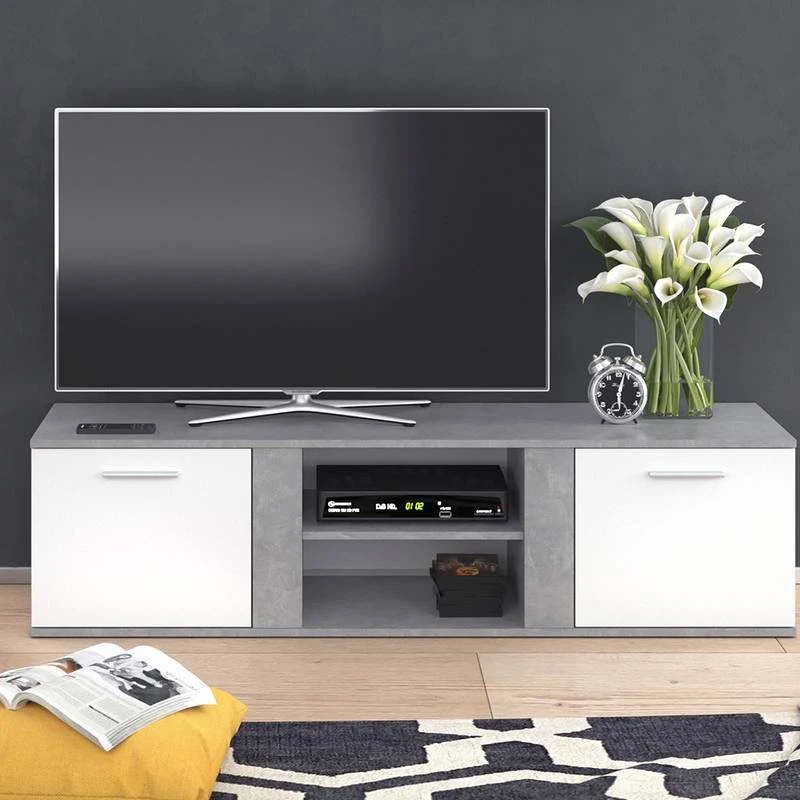 Buffet Bas Novelli Béton/blanc 4 Buffet Bas Novelli Béton/blanc – Image 2