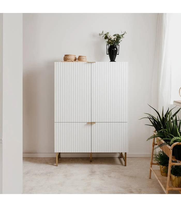 Buffet Haut 4 Portes H142 Cm 4 Buffet Haut 4 Portes H142 Cm – Image 2