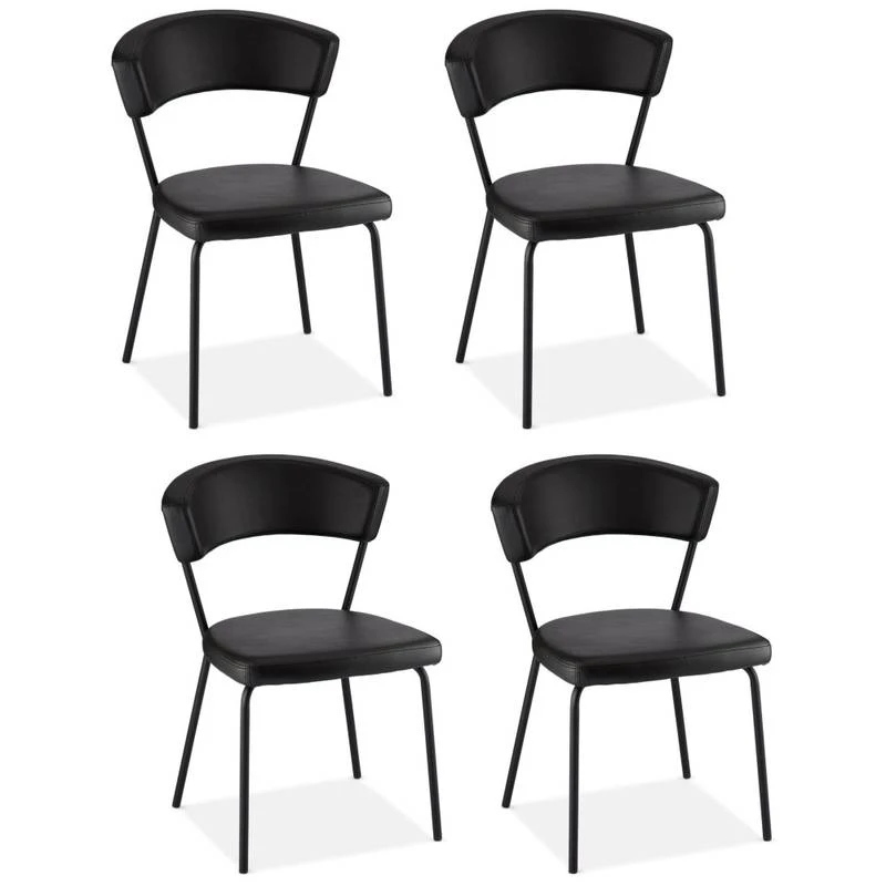 Chaises Capitonnées Preben Noir Lot De 4 3 Chaises Capitonnées Preben Noir Lot De 4