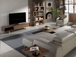 Meuble TV En Noyer Et Acier Chromé -VIDAXL || Leitmotiv || Emma Soldes Magasin 55a969b4f0f74a0b94bfddd8237353fe