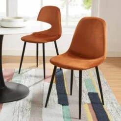 Lot De 4 Chaises En Velours Rouille -VIDAXL || Leitmotiv || Emma Soldes Magasin 5773aafb9c434f81967a91f73819c578