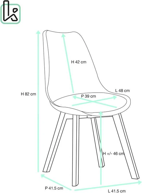 Chaises Scandinaves Avec Coussin LAO 8 Chaises Scandinaves Avec Coussin LAO – Image 6