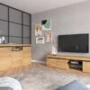 Set NATURAL Buffet-M.Tv160cm Chêne/Noir