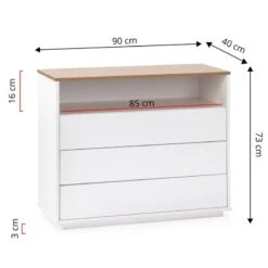 Commode Bob 3 Tiroirs 1 Niche Blanc 11 Commode Bob 3 Tiroirs 1 Niche Blanc -VIDAXL || Leitmotiv || Emma Soldes Magasin 6b914ab81a89478188b0634caf747f3d