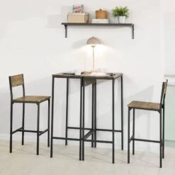 2 X Table De Bar + 2 X Chaises OGT42-F -VIDAXL || Leitmotiv || Emma Soldes Magasin 6e1782495a5441338966896a9541dc74