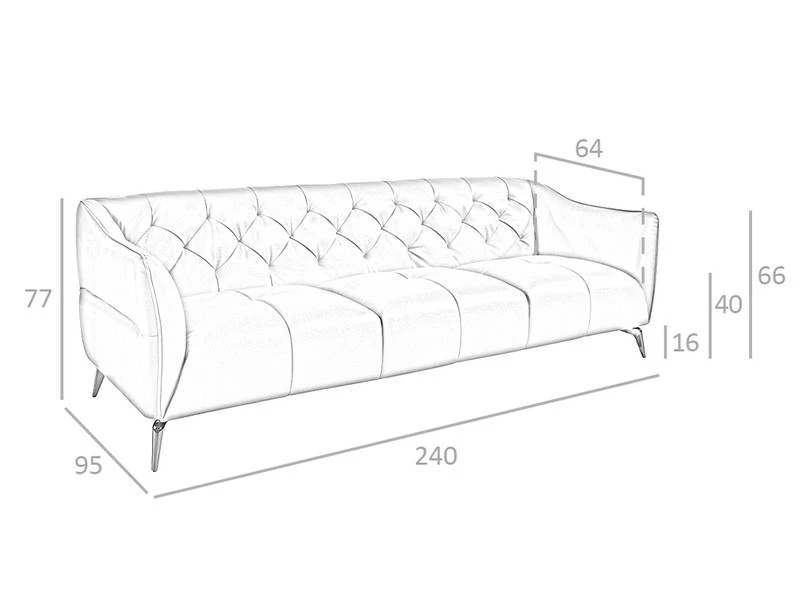 Canapé 3 Places En Cuir Et Acier 11 Canapé 3 Places En Cuir Et Acier – Image 9
