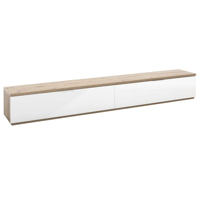 Meuble TV Chêne Et Blanc Laqué VERONICA 3 Meuble TV Chêne Et Blanc Laqué VERONICA