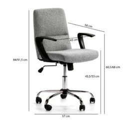 Fauteuil De Bureau Teo, Tissu Gris Foncé -VIDAXL || Leitmotiv || Emma Soldes Magasin 7c88325b32254a908220281c1f545603