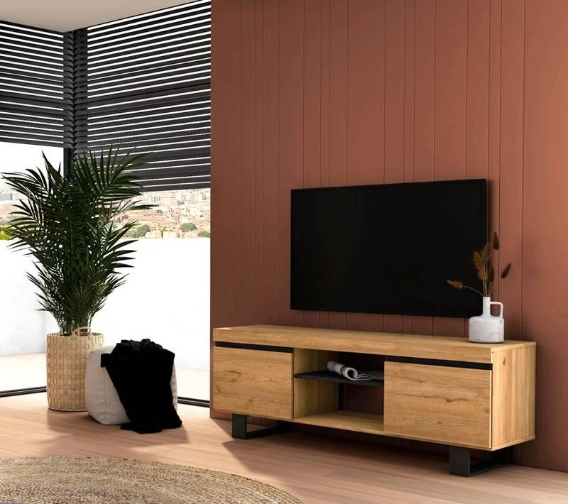Meuble TV NATURALE 140x40x53cm 4 Meuble TV NATURALE 140x40x53cm – Image 2