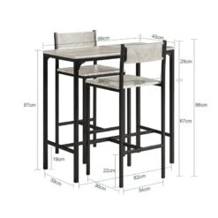 Table + 2 X Tabourets De Bar OGT03-HG -VIDAXL || Leitmotiv || Emma Soldes Magasin 7fa9b323446949abaf49f565921676d5