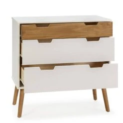 Commode Baku 3 Tiroirs Blanc/bois -VIDAXL || Leitmotiv || Emma Soldes Magasin 8347c5dfc40445dc8b2aecf13f2138d7