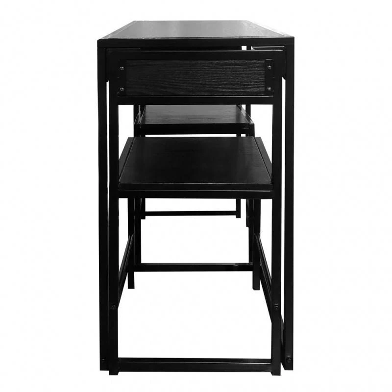 Pack 1 Table 2 Chaises Bois Pieds Métal 6 Pack 1 Table 2 Chaises Bois Pieds Métal – Image 5