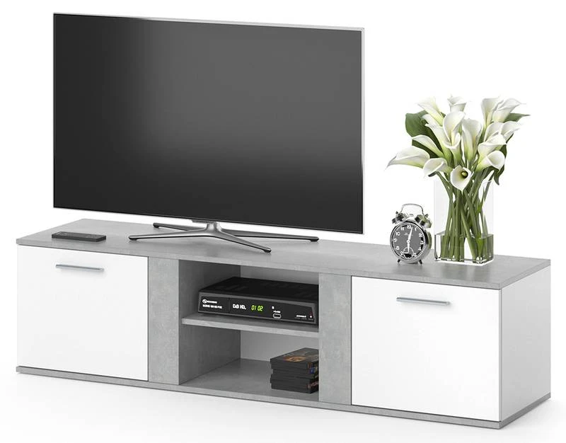 Buffet Bas Novelli Béton/blanc 3 Buffet Bas Novelli Béton/blanc