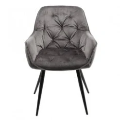 Lot 2 Chaises Velours Pieds Gris - STERN -VIDAXL || Leitmotiv || Emma Soldes Magasin 93ca2bb4c24a48aeb48182dd7e7948e1